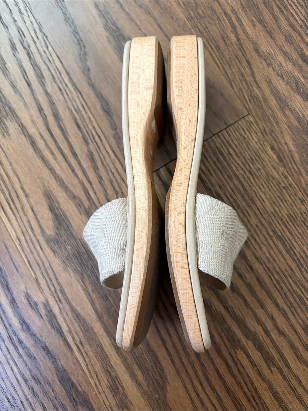 Gucci Beige GG Canvas Slide Mules 8 - Picture 3 of 5